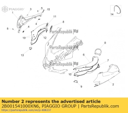 Aprilia 2B001541000XN6, Carenatura anteriore sx, OEM: Aprilia 2B001541000XN6