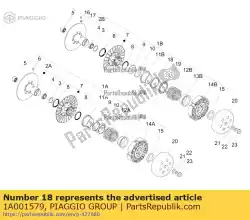 Ici, vous pouvez commander le rondelle coulissante auprès de Piaggio Group , avec le numéro de pièce 1A001579: