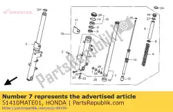 Aquí puede pedir tubería comp., fr. Tenedor de Honda , con el número de pieza 51410MATE01: