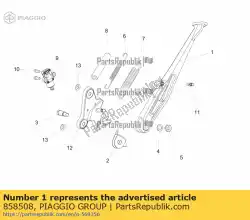 Aqui você pode pedir o suporte lateral em Piaggio Group , com o número da peça 858508: