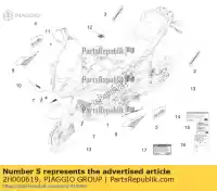 2H000619, Piaggio Group, lh decalque do painel lateral 