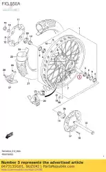 Ici, vous pouvez commander le entretoise, moyeu arrière auprès de Suzuki , avec le numéro de pièce 6473135G01: