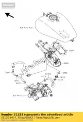 Here you can order the pipe vn1500-n1 from Kawasaki, with part number 321531414: