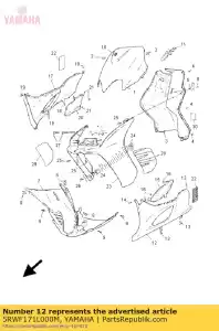 yamaha 5RWF171L000M talpa, coperchio laterale 1 shr - Il fondo