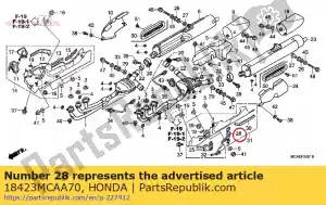 Honda 18423MCAA70 rubber b, l. hittebescherming - Onderkant