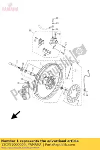 yamaha 13CF51000000 wheel assy - Bottom side