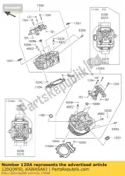 Aquí puede pedir casquillo roscado, 8x50 de Kawasaki , con el número de pieza 120Q0850: