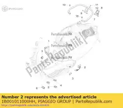 Ici, vous pouvez commander le terminal de spoiler gauche auprès de Piaggio Group , avec le numéro de pièce 1B001011000HH: