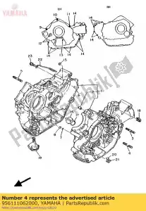 Yamaha 956111062000 bout, tapeind (42x) - Onderkant