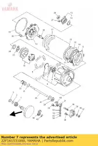 Yamaha 22F161531000 rondelle, poussée (1.9t) - La partie au fond