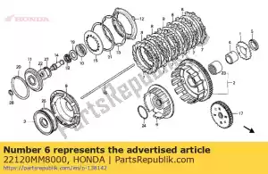 Honda 22120MM8000 centro, embrague - Lado inferior