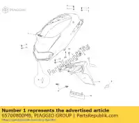 65700800MB, Piaggio Group, proteção traseira     , Novo