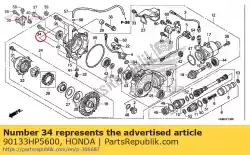 Aqui você pode pedir o parafuso, flange, 8x27 em Honda , com o número da peça 90133HP5600: