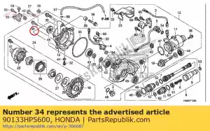 Honda 90133HP5600 boulon, bride, 8x27 - La partie au fond