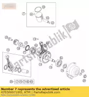 47030007100I, KTM, pistón cpl. 47 mm tamaño 1 2005 ktm sx xc sxs europe usa 85 17 14 19 16, Nuevo