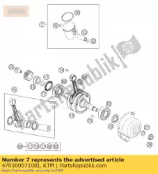 Qui puoi ordinare pistone cpl. 47mm misura 1 2005 da KTM , con numero parte 47030007100I: