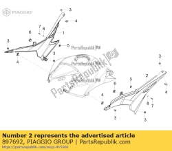 Aprilia 897692, Pannello laterale sinistro, OEM: Aprilia 897692