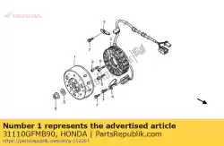 Here you can order the flywheel comp from Honda, with part number 31110GFMB90: