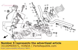 Ici, vous pouvez commander le interrupteur, combinaison et serrure auprès de Honda , avec le numéro de pièce 35100MERR71: