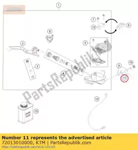 ktm 72013010000 manguera del freno delantero l = punto de 1165 mm - Lado inferior