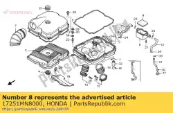 Ici, vous pouvez commander le couvercle, filtre à air secondaire auprès de Honda , avec le numéro de pièce 17251MN8000: