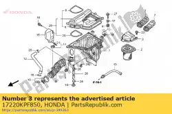 Aqui você pode pedir o tampa, filtro de ar em Honda , com o número da peça 17220KPF850: