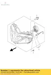 Qui puoi ordinare faro anteriore da Suzuki , con numero parte 3510016G20999: