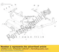 1A0067115, Piaggio Group, Auspuffrohr piaggio beverly zapma2100 300 2016 2017 2018 2019 2020, Nowy