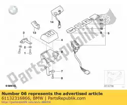 Here you can order the switch housing, bottom part from BMW, with part number 61132316866: