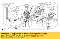 16012MEG003, Honda, conjunto de agulha, jato honda vt 750 2004 2005 2006 2007, Novo