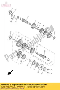 yamaha 5VLE74110000 eje principal - Lado inferior