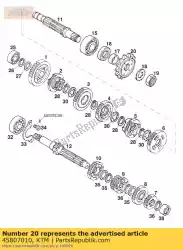 Here you can order the sprocket 13-t from KTM, with part number 45807010: