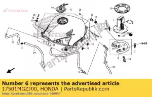 honda 17501MGZJ00 rubber, brandstoftank - Onderkant