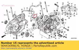 Honda 90441KRN670 plate, bearing holder - Bottom side