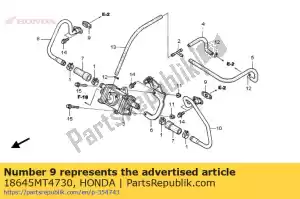 honda 18645MT4730 joint, tuyau d'alimentation en air - La partie au fond