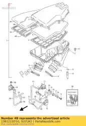 Here you can order the holder,filter,l from Suzuki, with part number 1381223D10: