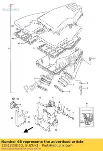 suzuki 1381223D10 holder,filter,l - Bottom side