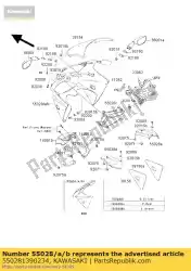 Here you can order the cowling,upp,p. Red from Kawasaki, with part number 550281390234: