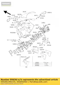 Kawasaki 550281390234 cowling,upp,p.red - Bottom side