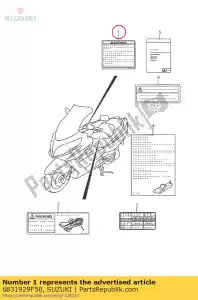 Suzuki 6831929F50 label,general w - Bottom side