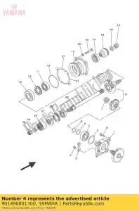 yamaha 901490801300 tornillo - Lado inferior