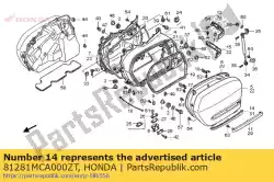 Aqui você pode pedir o moldagem, r. Alforje lateral em Honda , com o número da peça 81281MCA000ZT: