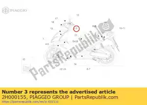 Piaggio Group 2H000155 décalque de bouclier avant supérieur gauche bande rouge - La partie au fond