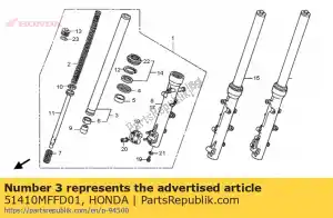 honda 51410MFFD01 komp. rur., fr. widelec - Dół