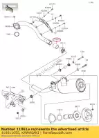 110611055, Kawasaki, joint, tuyau d'échappement conn klx25 kawasaki  klx 230 250 300 2009 2010 2011 2012 2013 2014 2015 2016 2020 2021, Nouveau