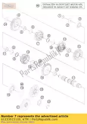 Ici, vous pouvez commander le engrenage coulissant 5. G auprès de KTM , avec le numéro de pièce 61233015100: