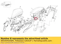 89599400BM, Piaggio Group, Tazza. v. coperchio laterale bianco sinistro aprilia shiver zd4rag00 750 2010 2011 2012 2013 2014 2015 2016, Nuovo