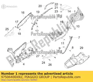 Piaggio Group 97506400XN2 spoiler - Bottom side