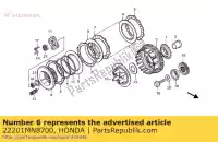 22201MN8700, Honda, schijf, koppelingwrijving honda ntv xrv 650 1988 1989 1990 1991 1993 1995 1996 1997, Nieuw