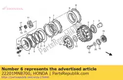 schijf, koppelingwrijving van Honda, met onderdeel nummer 22201MN8700, bestel je hier online: